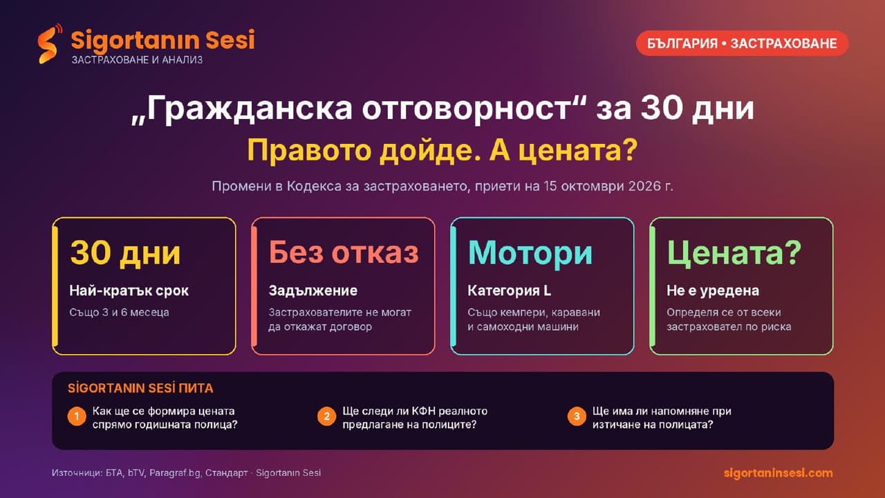 „Гражданска отговорност“ за 30 дни: правото дойде, но ще бъде ли по-евтино?