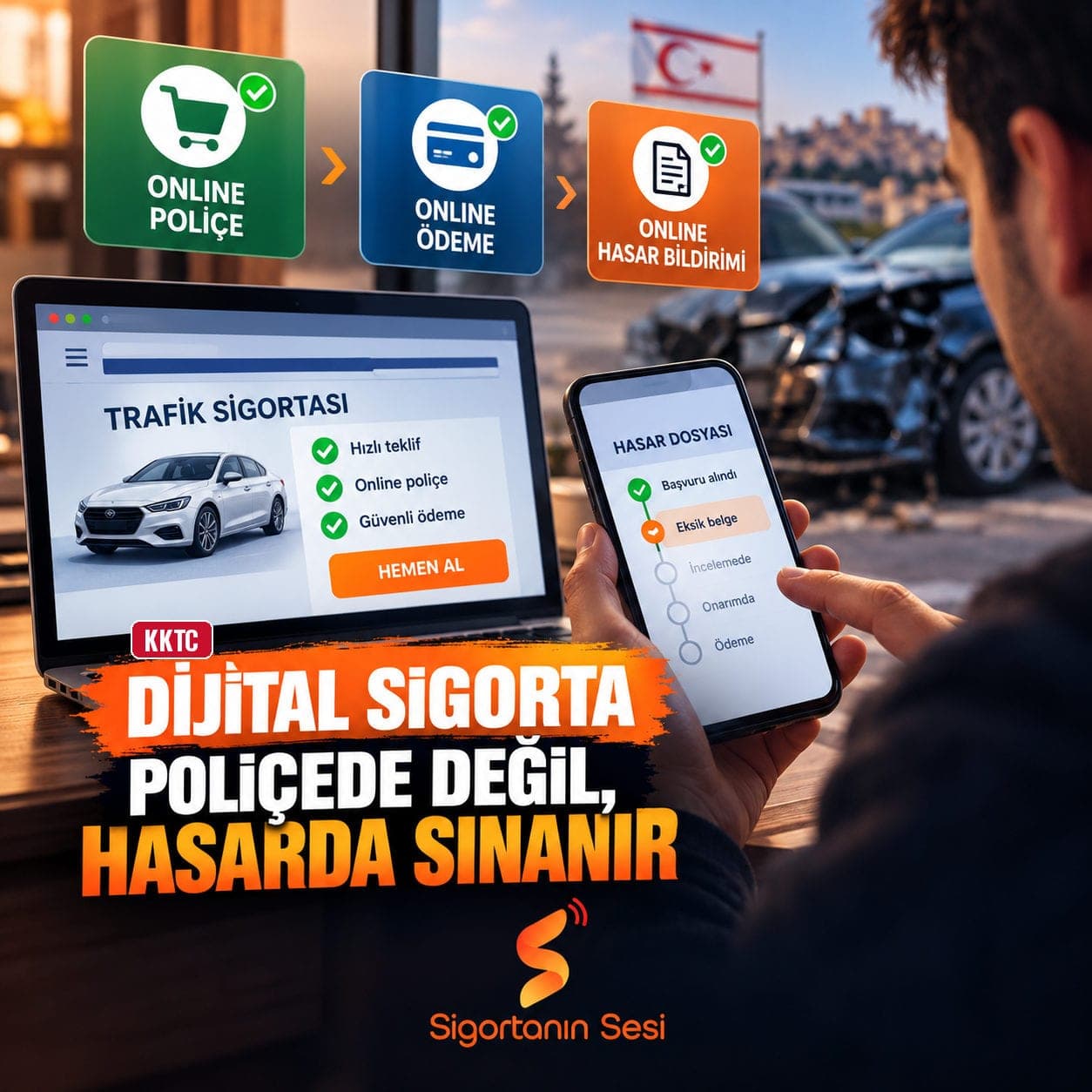 KKTC'de trafik poliçesi internetten alınabiliyor: Peki hasar dosyası internetten takip edilebiliyor mu?