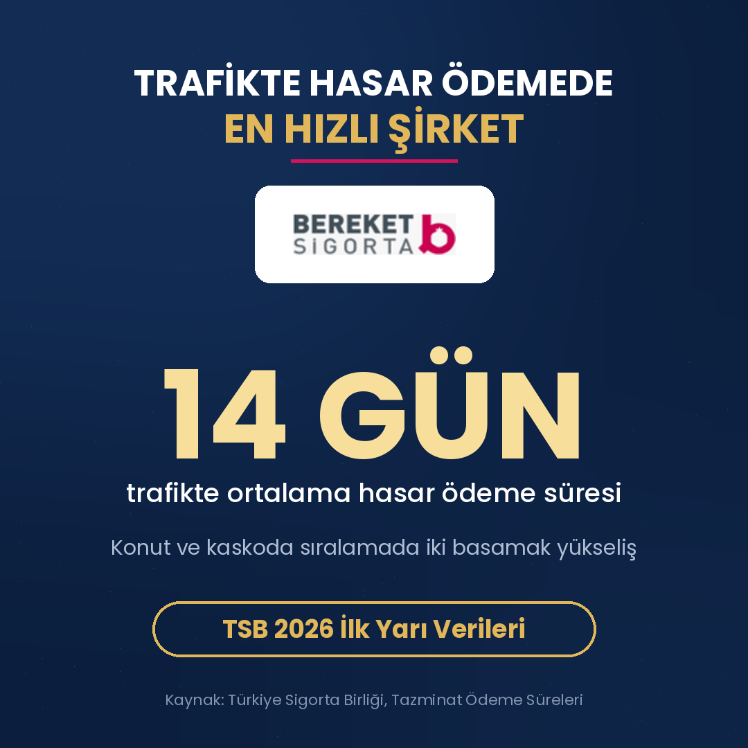 Trafikte Hasar Ödeme Süresi 14 Gün: Bereket Sigorta TSB Verisinde İlk Sırada