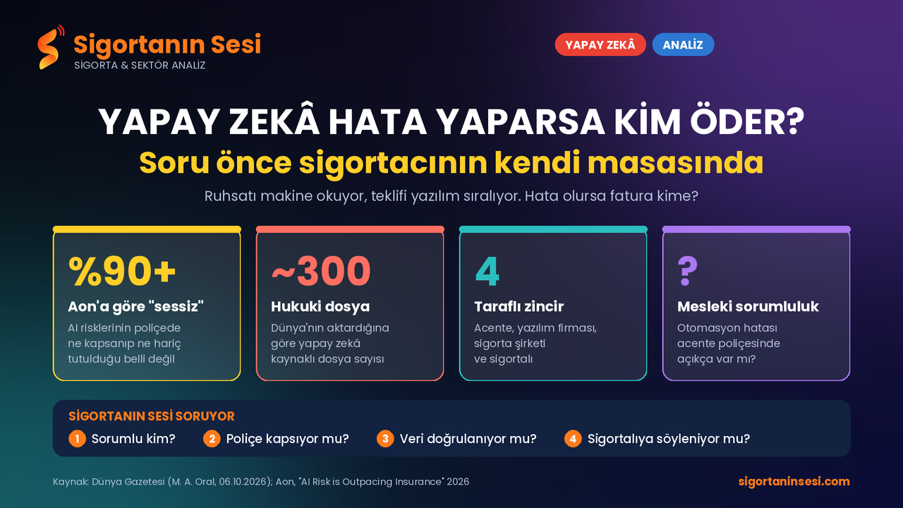 Yapay zekâ hata yaparsa kim öder? Soru önce sigortacının kendi masasında