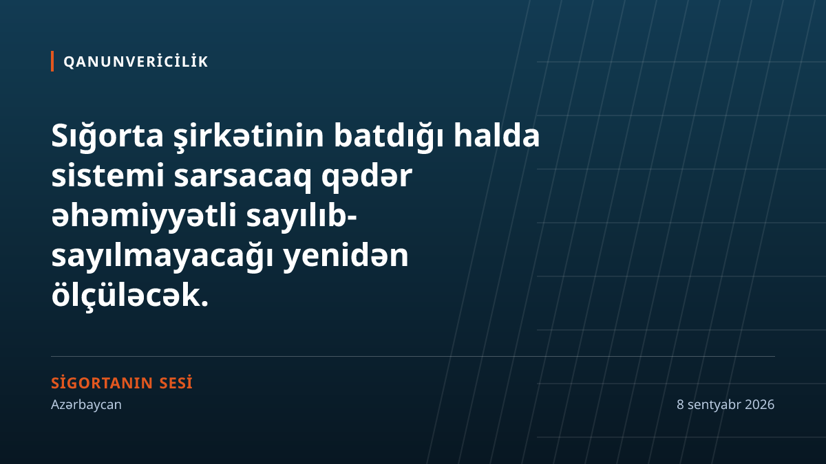 Sistem əhəmiyyətli sığortaçı ölçüsü dəyişdi: çəki aktivlərə keçdi