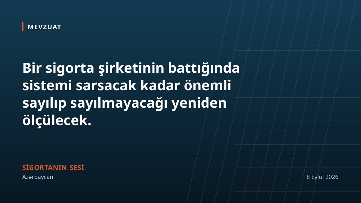 Sistem açısından önemli sigortacı ölçüsü değişti: ağırlık aktiflere kaydı