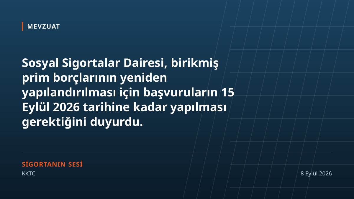 Prim borcu yapılandırmasında başvuru için bir hafta kaldı