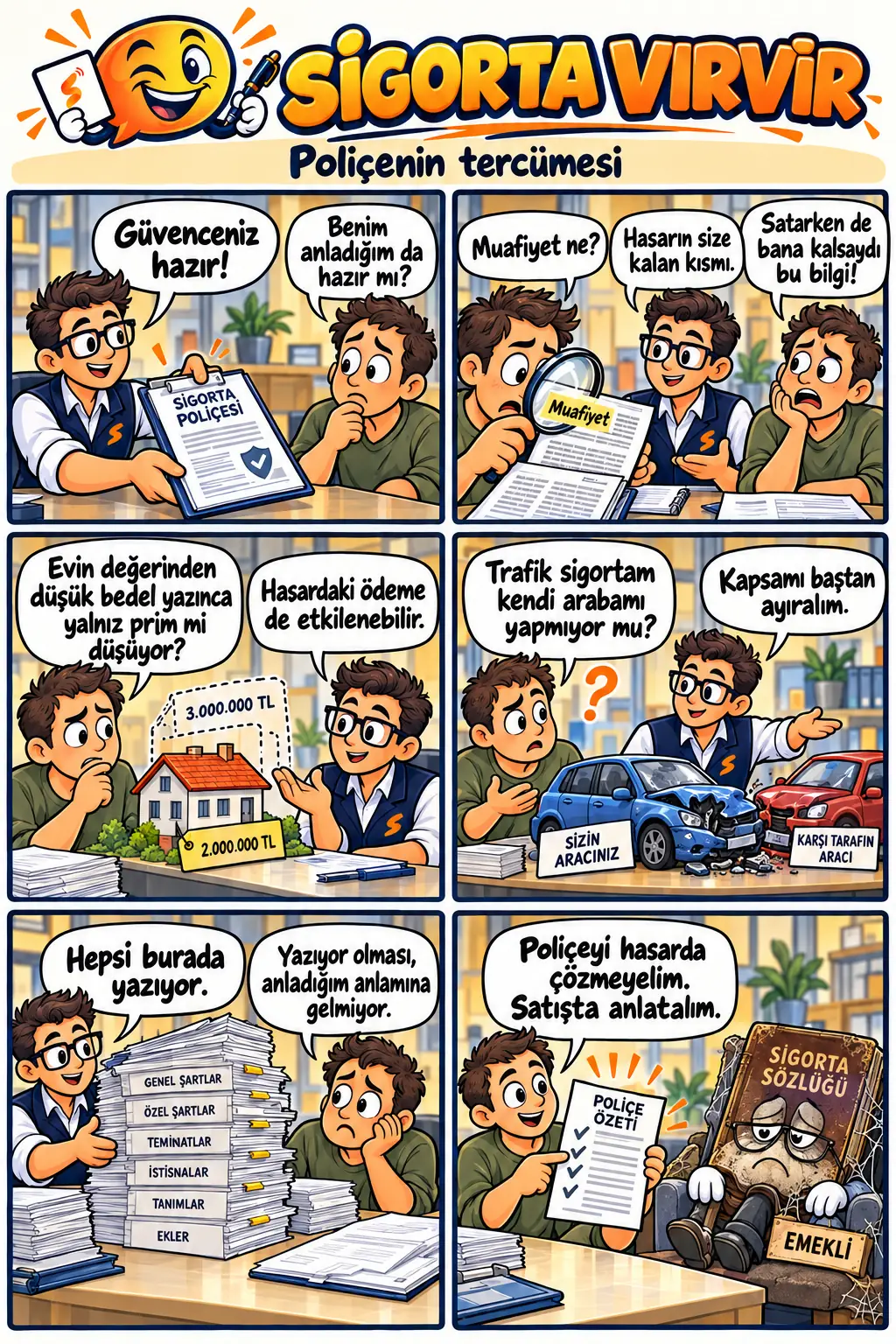Karikatür 5: Poliçe dili, insan dili