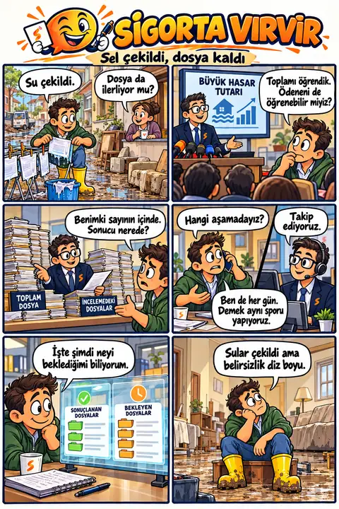Karikatür 11: Sel çekildi, dosya kaldı